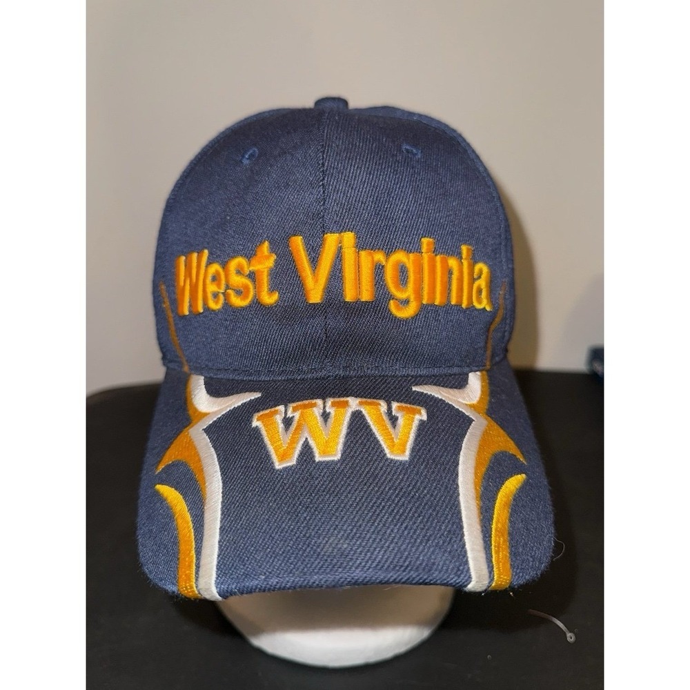 West Virginia University Barbed Wire Embroidered Graphic Adjustable Hat NWOT